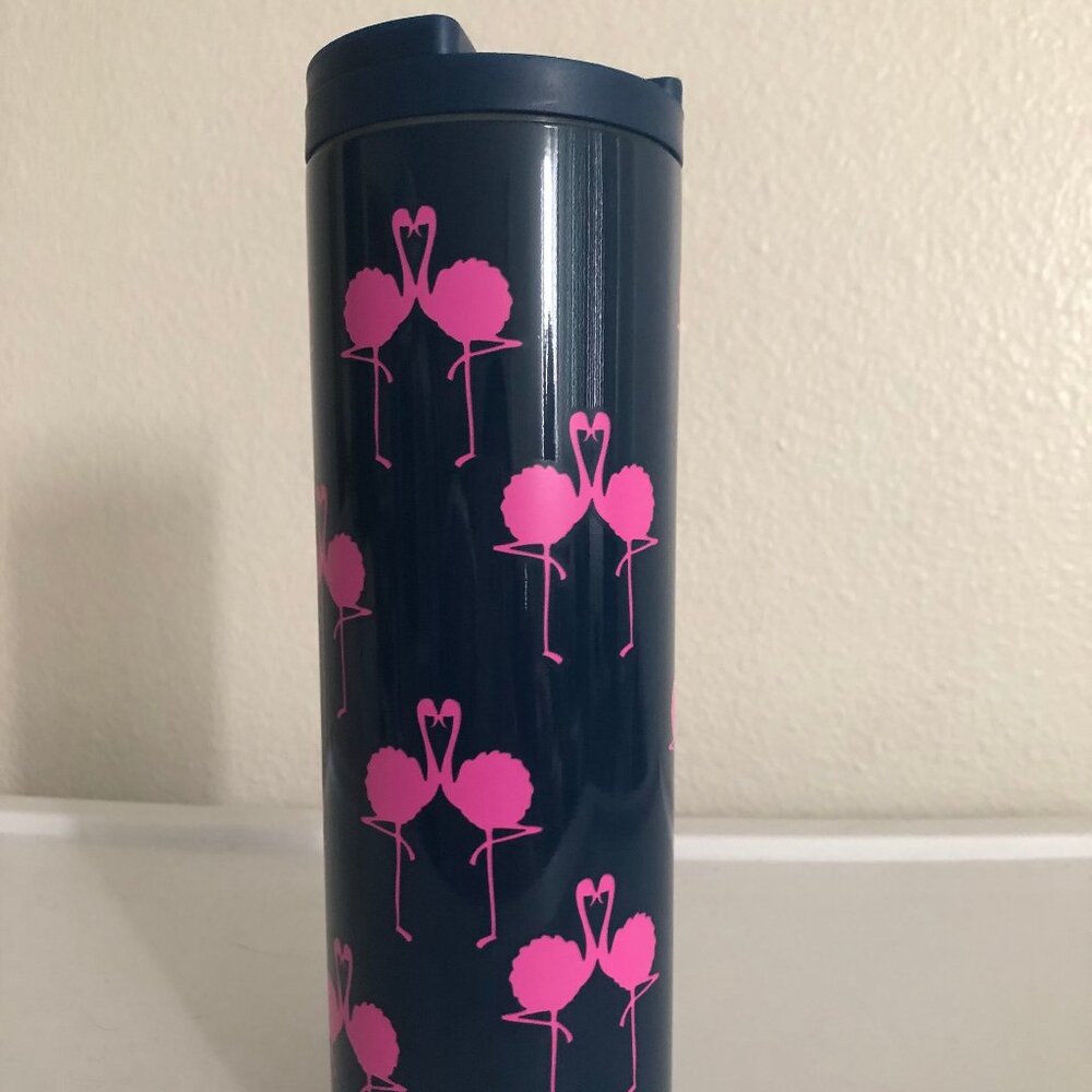 Lilly Pulitzer Travel Mug, Flamingo  18 ounces  (2.75" diameter, 8.5" high ) NEW - Picture 2 of 13